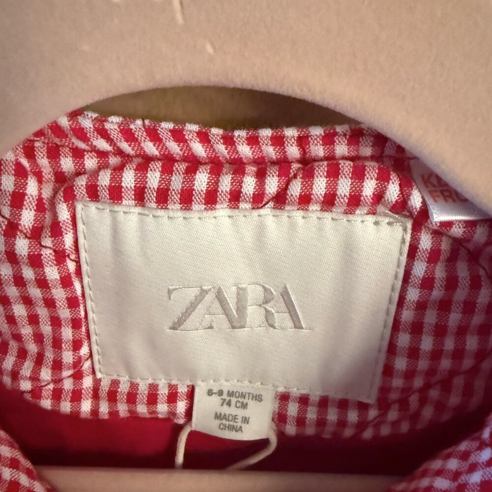 NWT ZARA BABY GIRL GINGHAM PRINT QUILTED JACKET - Picture 8 of 8
